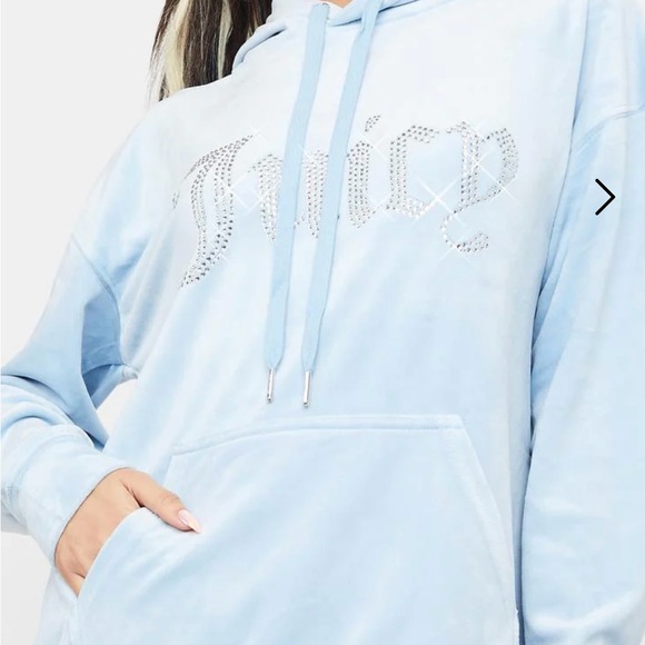 FROSTED BIG BLING VELOUR HOODIE DRESS - Picture 3 of 5